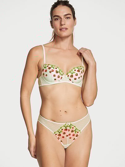 Strawberry Embroidery Thong Panty