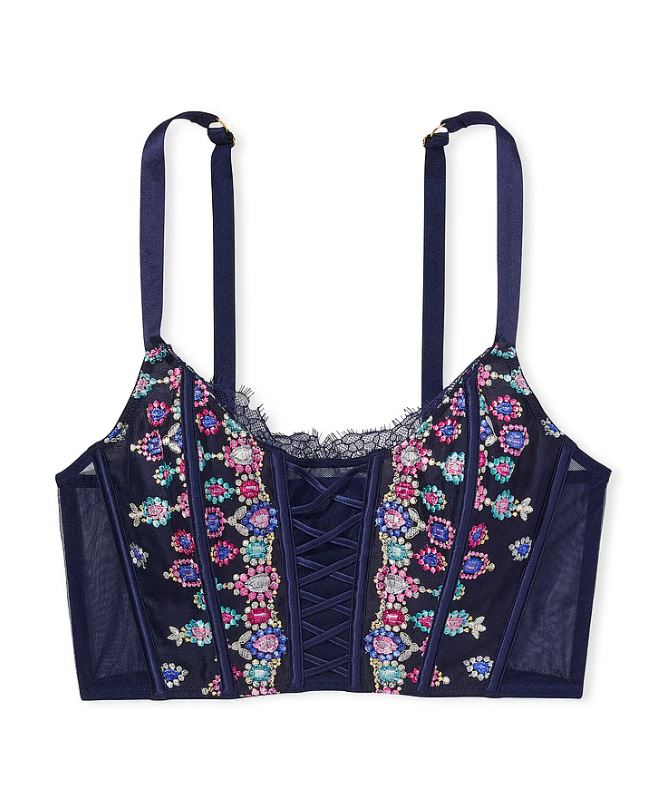 Set Bejeweled Embroidery Bra y liguero