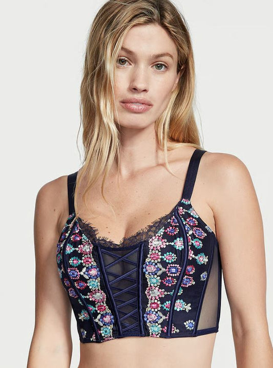 Set Bejeweled Embroidery Bra y liguero