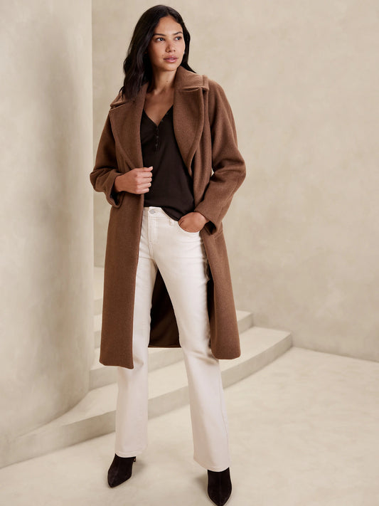 RIBBED ELBOW-SLEEVE SHIRT Banana Republic