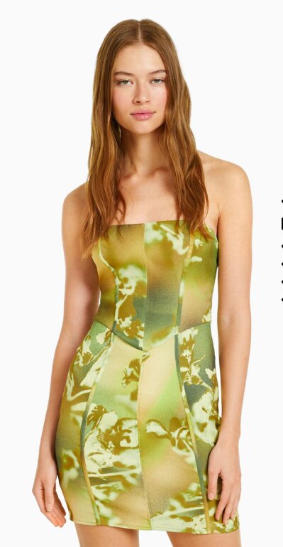 Vestido Bershka Strapless