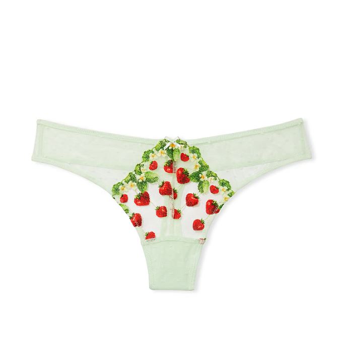 Strawberry Embroidery Thong Panty