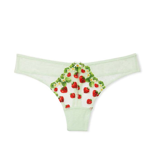 Strawberry Embroidery Thong Panty